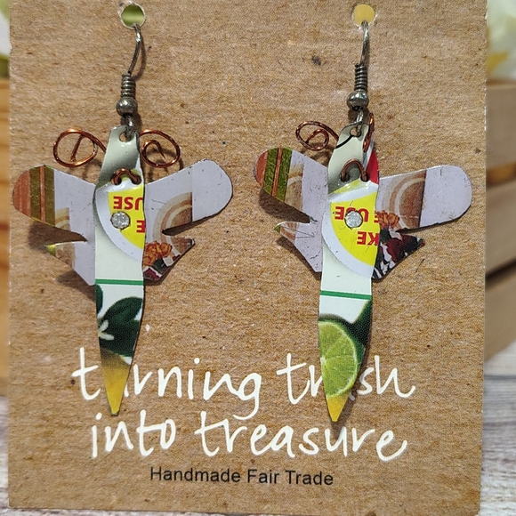 Upcycled Fair Trade Earrings - Picture 2 of 4